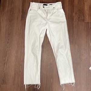 Banana Republic White High Rise Straight Jean